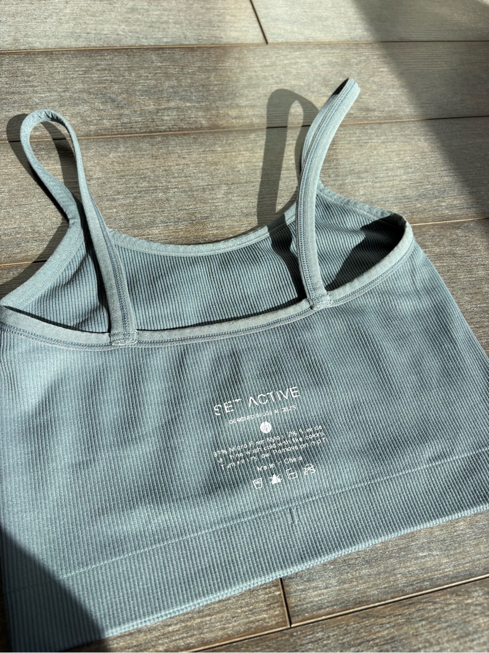 Set Active Ribbed Cropped Workout Top - Small - Picture 4 of 4